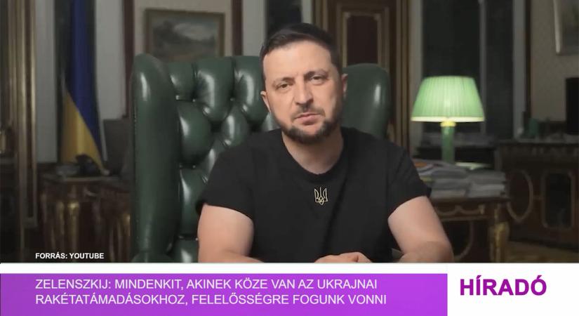 Zelenszkij: mindenkit, akinek köze van az ukrajnai rakétatámadásokhoz, felelősségre fogunk vonni (videó)