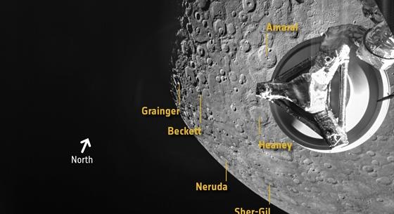 Fantasztikus fotók jöttek a Merkúrról, a Kertész-kráter is látszódik