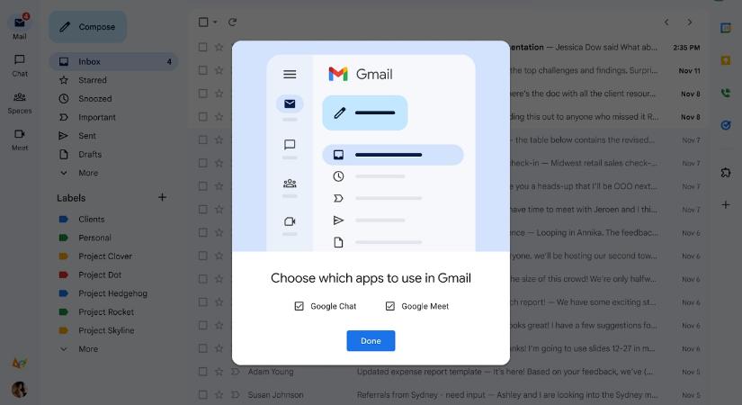 Új külső jön mindenkinek az asztali Gmailben