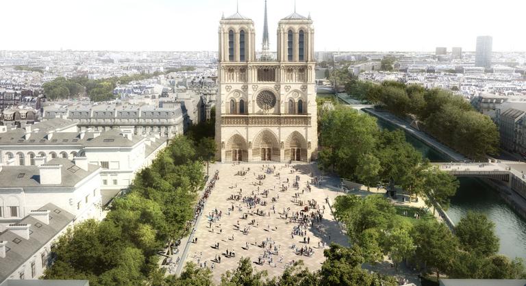 Parkosítják a Notre-Dame környékét, fűre cserélik a lebetonozott teret