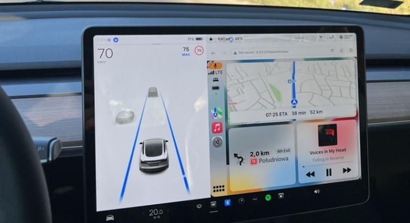 Még mindig nem megy a Tesla-kijelzőkön az Apple CarPlay