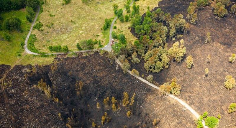 Megrendítő drónfelvételek: így néz ki a Bükkben leégett terület a magasból