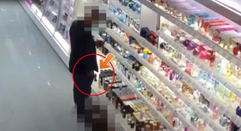 A biztonsági kamera mindent felvett: tatabányai drogériából lopott a férfi (videó)
