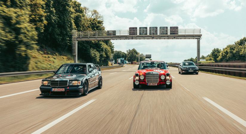 Óriási kaland lehetett a klasszikus AMG versenyautókkal bevenni az Autobahnt