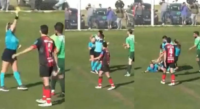 Ököllel ütötte le a játékvezetőnőt egy argentin focista egy regionális meccsen