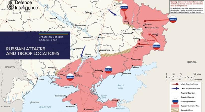 Térképen az orosz-ukrán harcok állása