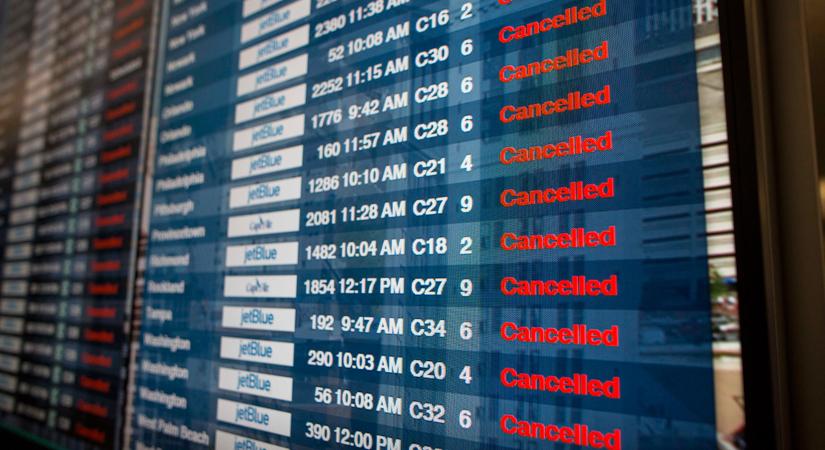 Ismét több száz repülőjáratot kellett törölni az USA-ban a viharok miatt