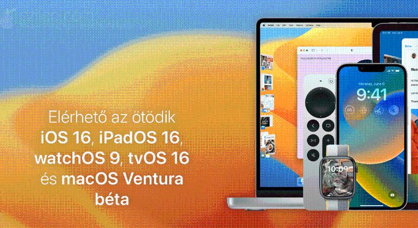 Elérhető az ötödik iOS 16, iPadOS 16, watchOS 9, tvOS 16 és macOS Ventura béta