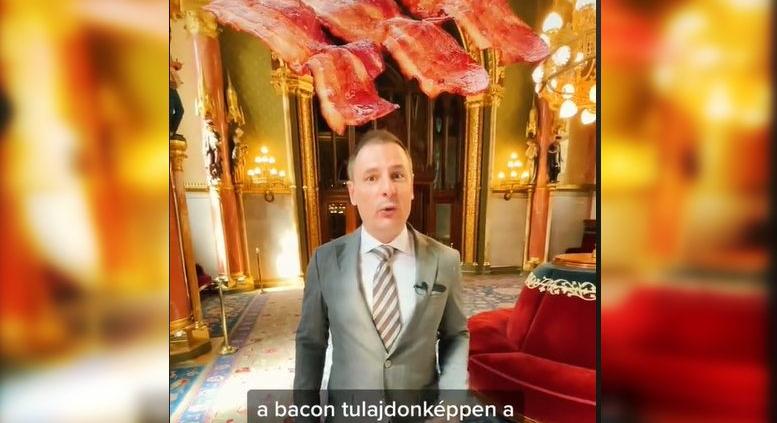 Tuzson Bence TikTok-videóban értekezik arról, hogy a bacon szó a Bakony nevéből ered