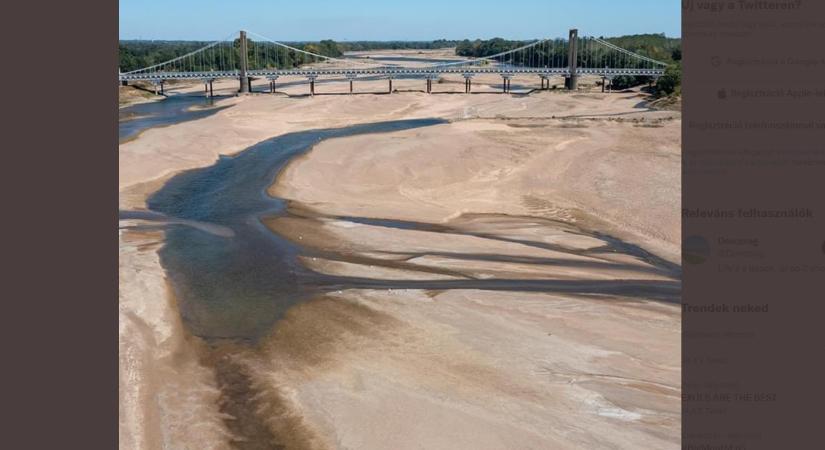 Szinte teljesen kiszáradt a Loire folyó (képek)
