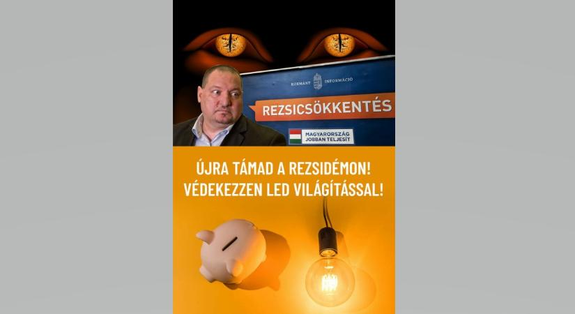 Egy cég Németh Szilárdon gúnyolódva reklámozza a LED-izzóit