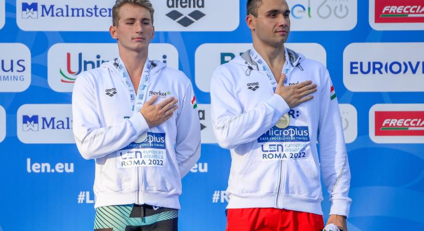 Milák Kristóf arany-, Márton Richárd ezüstérmes 200 méter pillangón a római vizes Eb-n