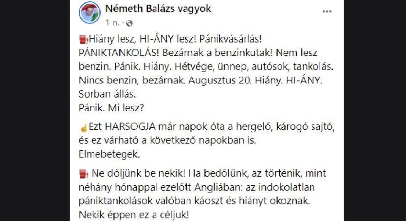 Vágó István (Facebook): A mi adónkból is kapja a fizetését az M1 sztahanovistája