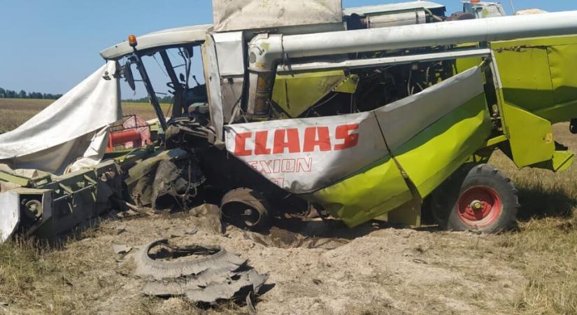 Ismeretlen tárgy robbant fel egy traktor alatt betakarítás közben Kijev megyében