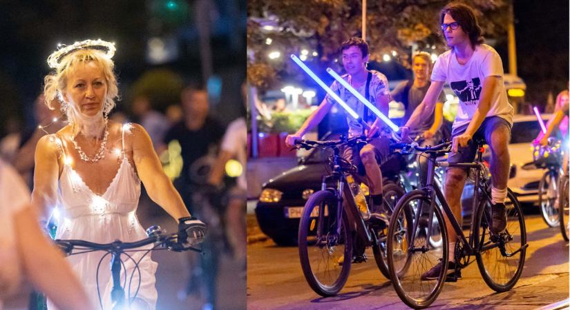 Angyalok és biciklis jedik is tekertek a Debreceni Night Rideon