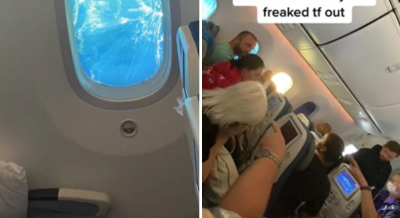 Videó: berepedt a repülő egyik ablakának üvege, az utasok pánikba estek