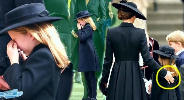 Szívszorító videófelvétel: így zokogott a kis Sarolta hercegnő a királynő temetésén