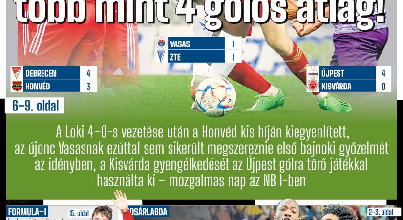 Több mint 4 gólos átlag meccsenként!; Biztató kezdés az elszánt Budapesti Honvédtól
