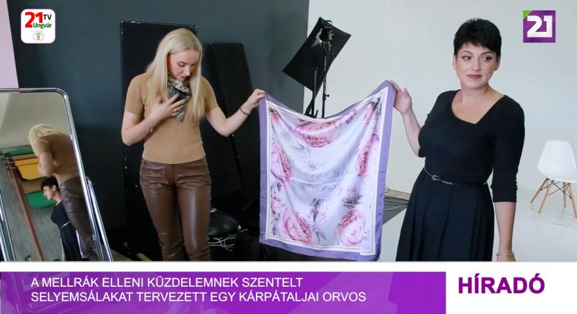 A mellrák elleni küzdelemnek szentelt selyemsálakat tervezett egy kárpátaljai orvos (videó)