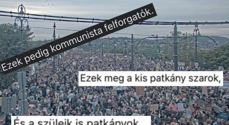 Fideszes lakájmédia a tüntetőkről: Kommunisták, patkányok, szarok