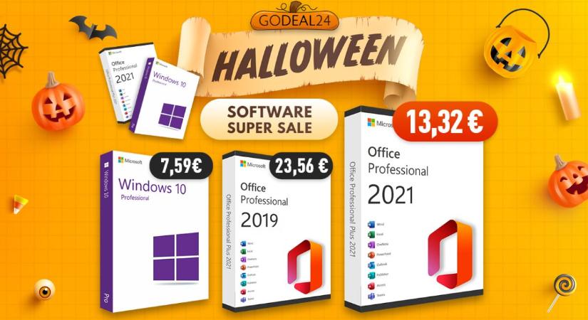 Halloweeni szoftver akciók: Windows és Office töredék áron