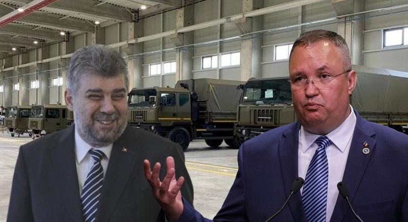 Ciucă és Ciolacu elmentek a katonai teherautógyárba, csak éppen otthon felejtették az új védelmi minisztert