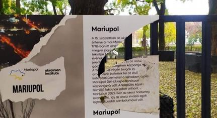 Megrongálták a Klauzál téri kiállítást az elpusztított ukrán épületekről