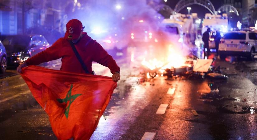 Zavargás tört ki Brüsszelben, miután Marokkó legyőzte Belgiumot