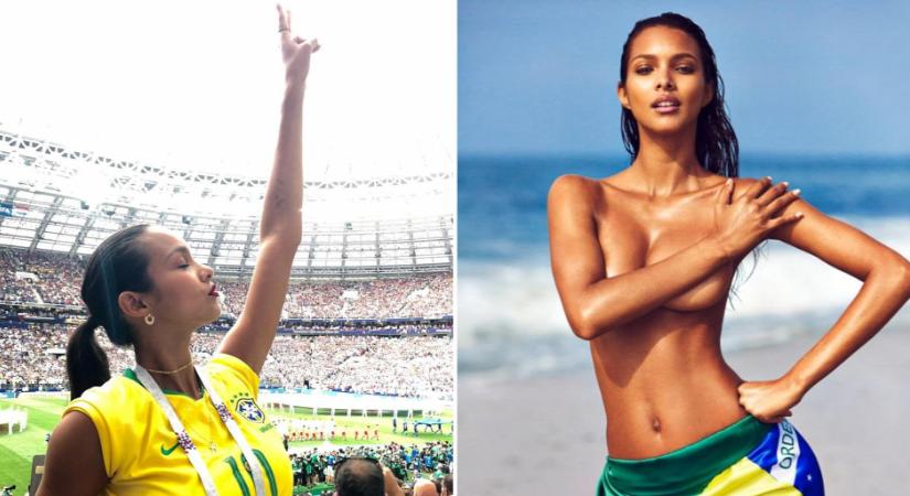 A szívdöglesztő szupermodell meztelen testét csak a brazil zászló takarja - galéria