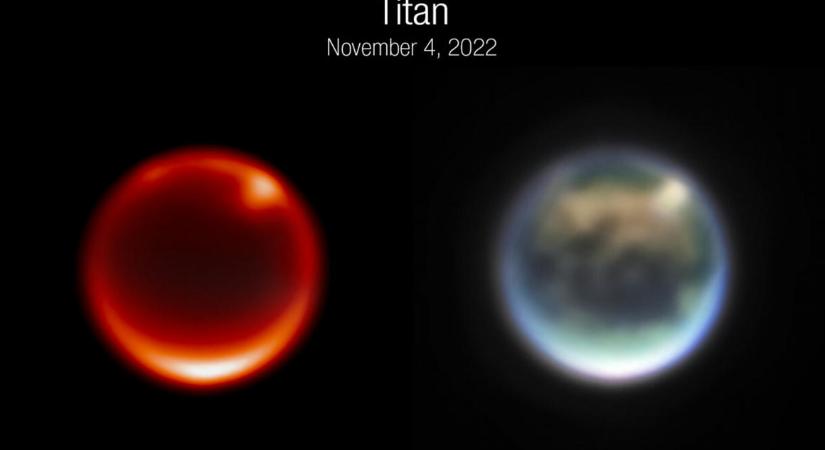 A James Webb űrtávcső fontos képeket készített a folyékony tengerekkel borított hold, a Titán felhőiről