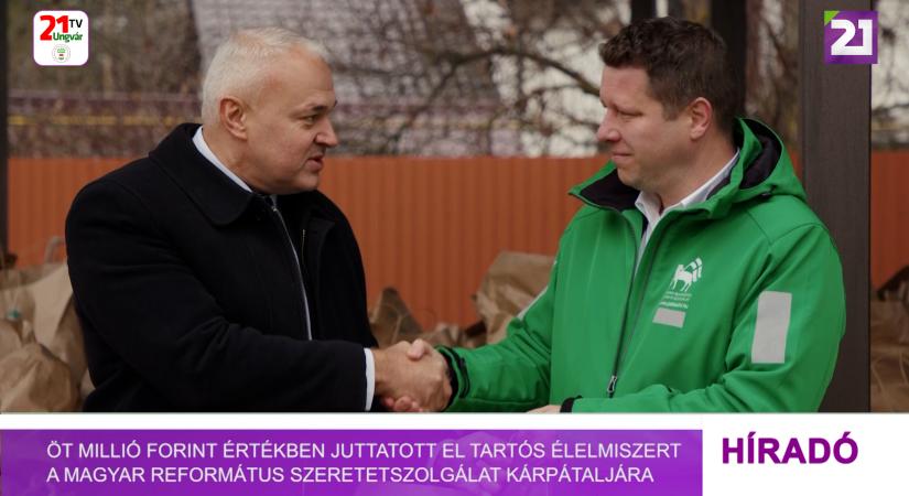 Öt millió forint értékben juttatott el tartós élelmiszert a Magyar Református Szeretetszolgálat Kárpátaljára (videó)