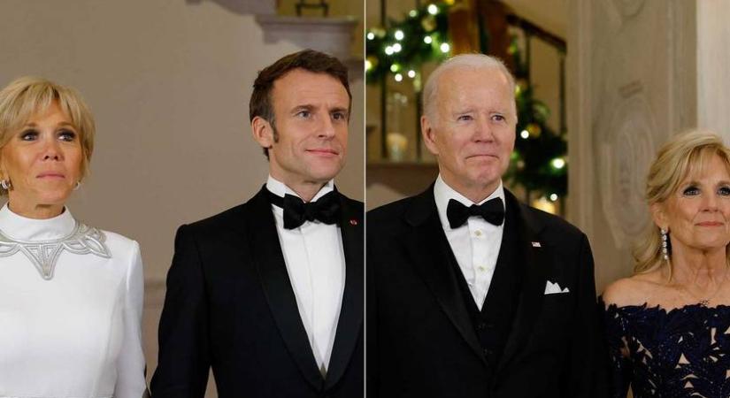 Brigitte Macron hófehérben, Jill Biden fekete csipkében tündökölt: a Fehér Ház partiján ilyen csinosak voltak