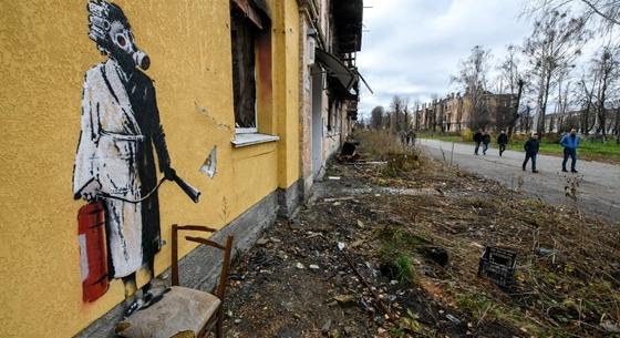 Ellopták Banksy egyik alkotását egy Kijev környéki házfalról