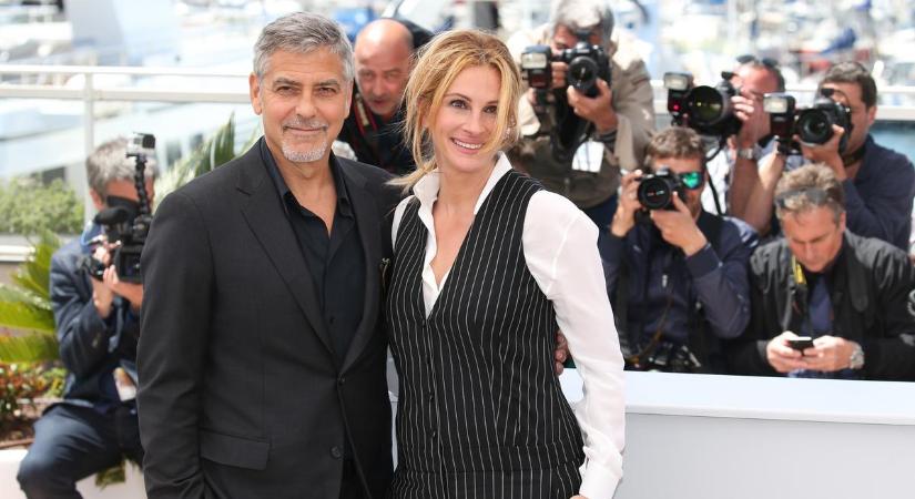 Hoppá: George Clooney fotóival díszített estélyi ruhában tűnt fel Julia Roberts - fotó
