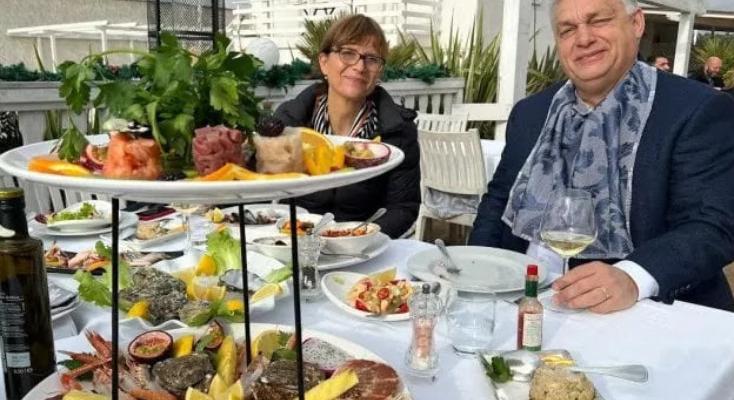 Homár, polip, articsóka: Orbán Viktor és Lévai Anikó beugrottak egy ebédre Rómában