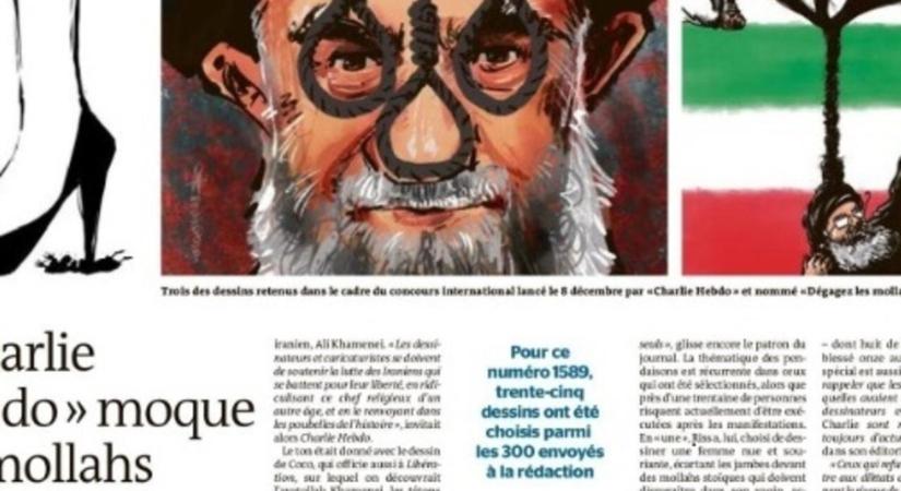 Most Irán a Charlie Hebdo Hamenei ajatollahot kifigurázó rajza miatt pipult be