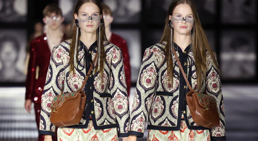 Nagyot nézett a közönség a Gucci bemutatóján: ikerpárok mutatták be a tavaszi kollekciót