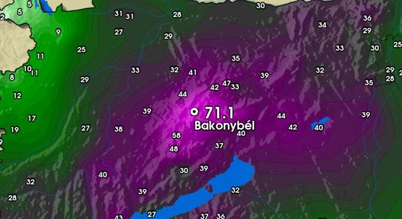 Rekordmennyiségű csapadék hullott Bakonybélen, ahol máskor egész januárban sincs ennyi