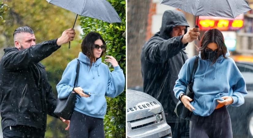 Kendall Jenner még azért is fizet valakinek, hogy esernyőt tartson a feje felé