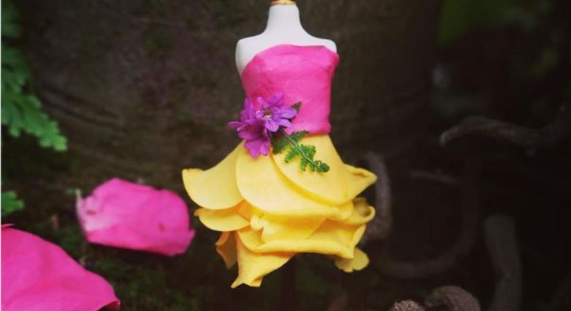Virágszirmokból készít csodás tündérruhákat egy japán művész