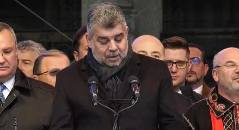 Kifütyölték Marcel Ciolacu képviselőházi elnököt a román nemzeti ünnepen