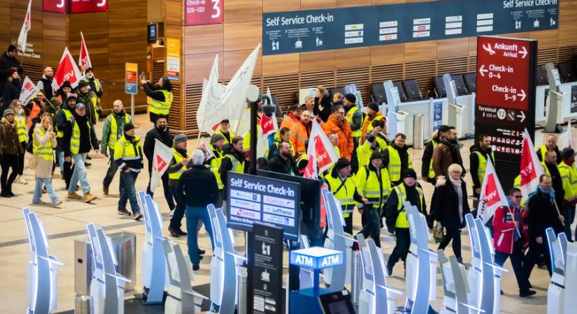 Sztrájk miatt törölték az összes járatot az egyik berlini repülőtéren