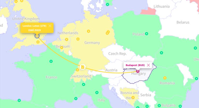Interaktív utazástervező térképet indított a Wizz Air