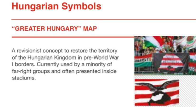 Az MLSZ szerint az UEFA által használt kézikönyv egyértelműen bizonyítja, hogy tiltólistán van a Nagy-Magyarország-szimbólum