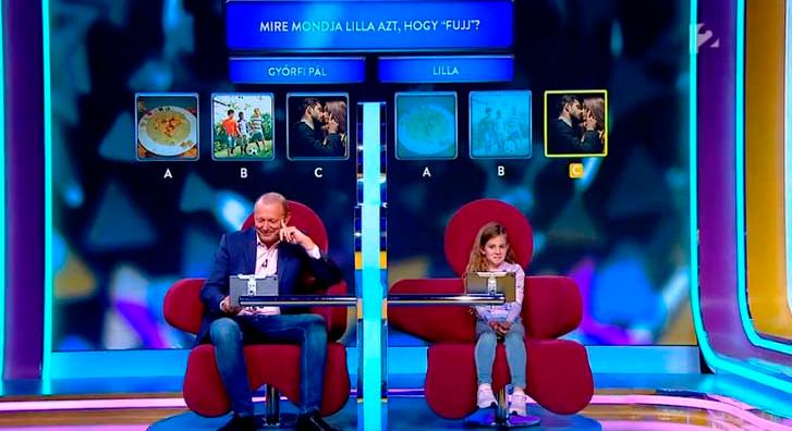 Győrfi Pál és 10 éves lánya együtt a tévében: Lilla ciki helyzetbe hozta az apukáját