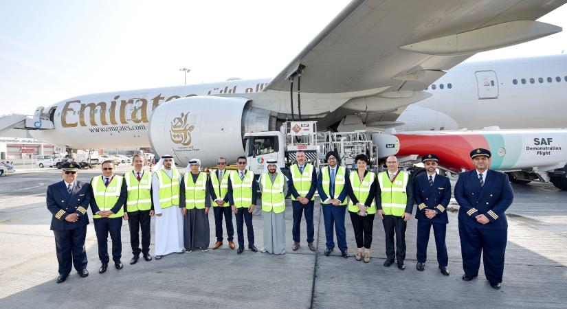Emirates: sikeres repülés a teljes egészében fenntartható üzemanyagot használó Boeing 777-essel