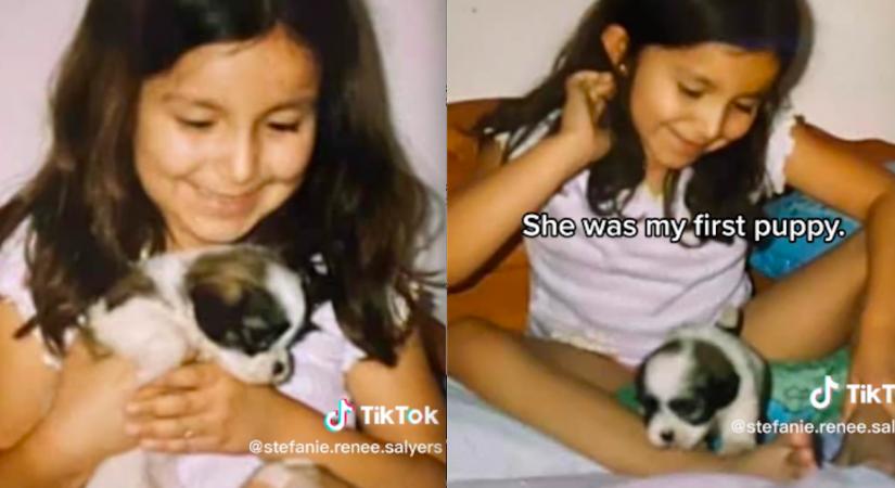 Kiskutyát kapott kislány korában, most nőként mutatta meg, milyen szomorú véget ért a történetük - Videó