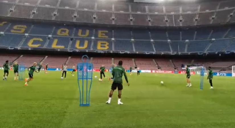 Így edzett a Ferencváros a Camp Nouban - videó