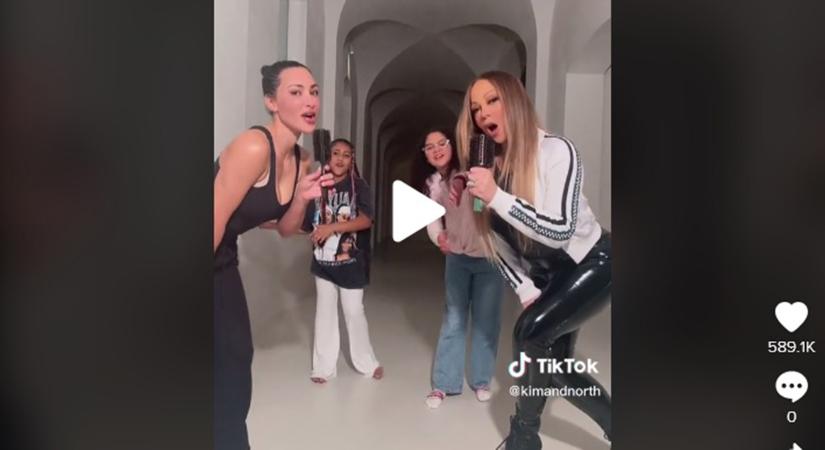Kim Kardashian, Mariah Carey és lányaik együtt énekelnek