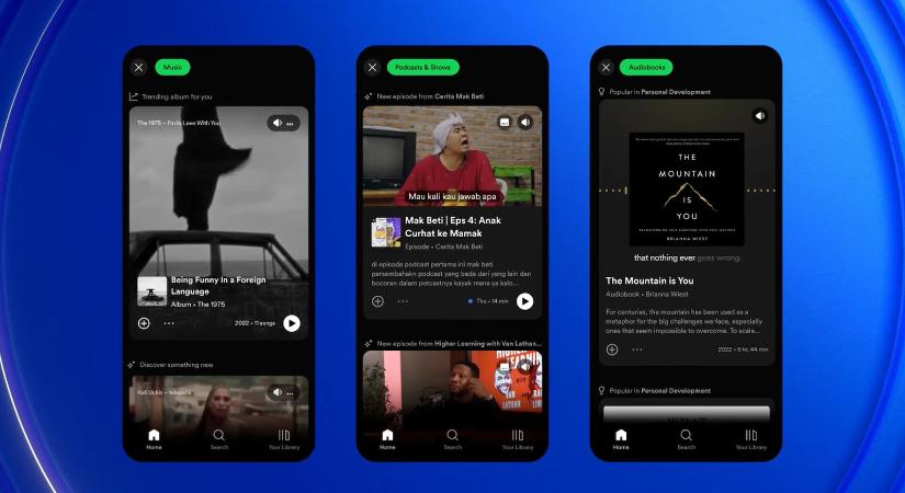 Teljesen megújul a Spotify, jön a TikTok-szerű zenefelfedezési hírfolyam